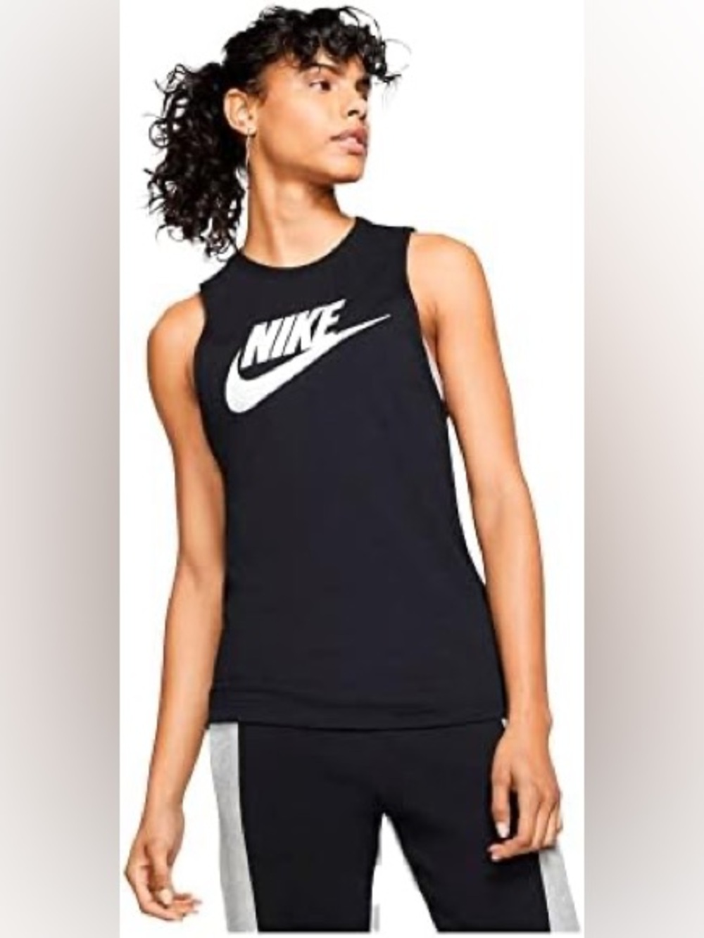 Black And White Nike Muscle Tank Top Neutral Athletic Small S